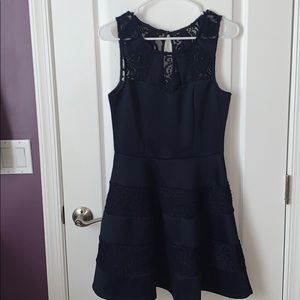 three pink hearts halter top navy lace dress